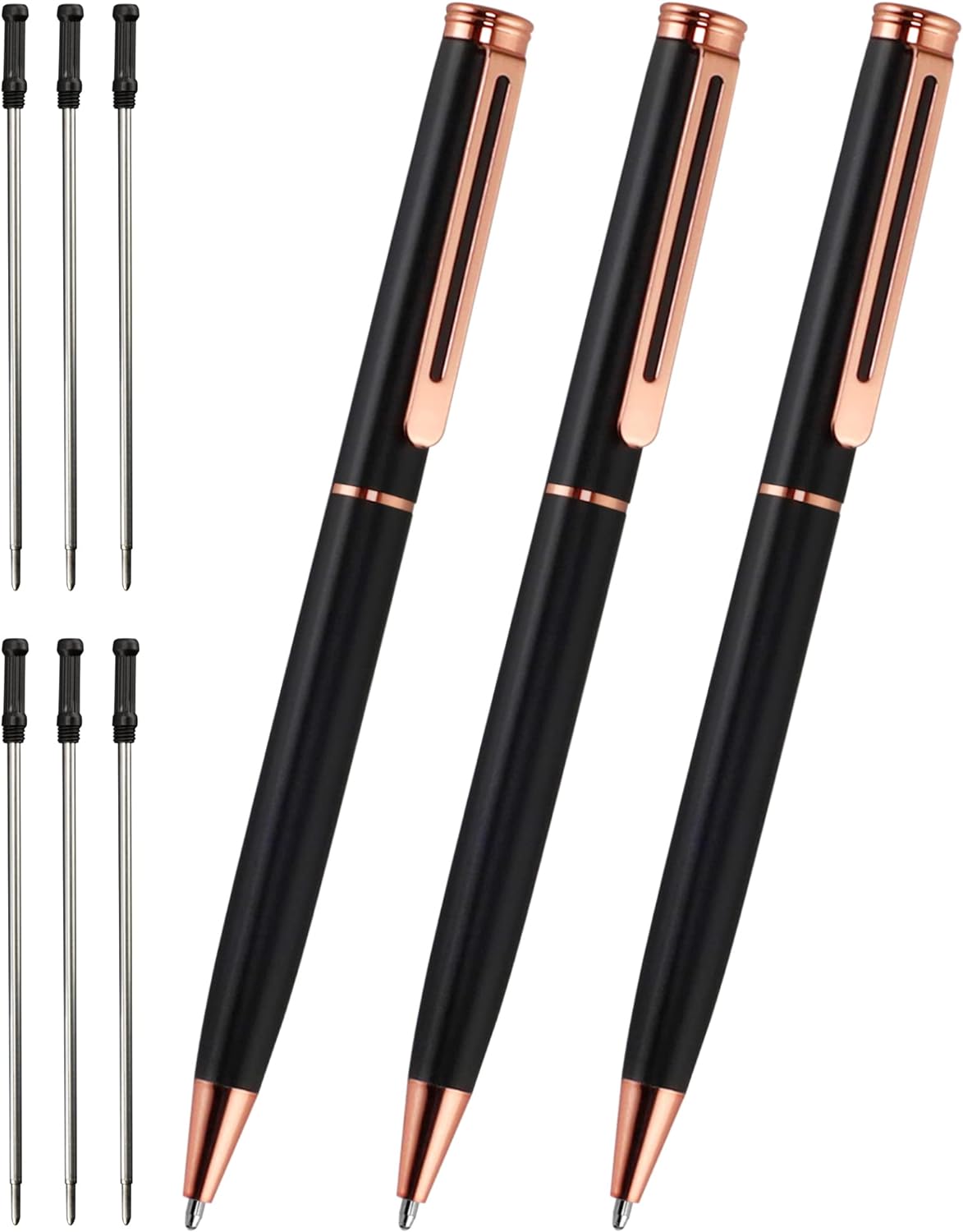 Cambond Retractable Ballpoint Pens,3 Pens with 6 Refills
