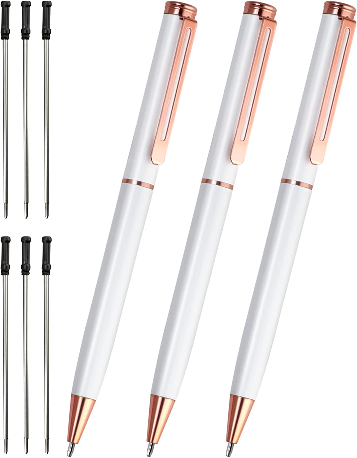 Cambond Retractable Ballpoint Pens,3 Pens with 6 Refills