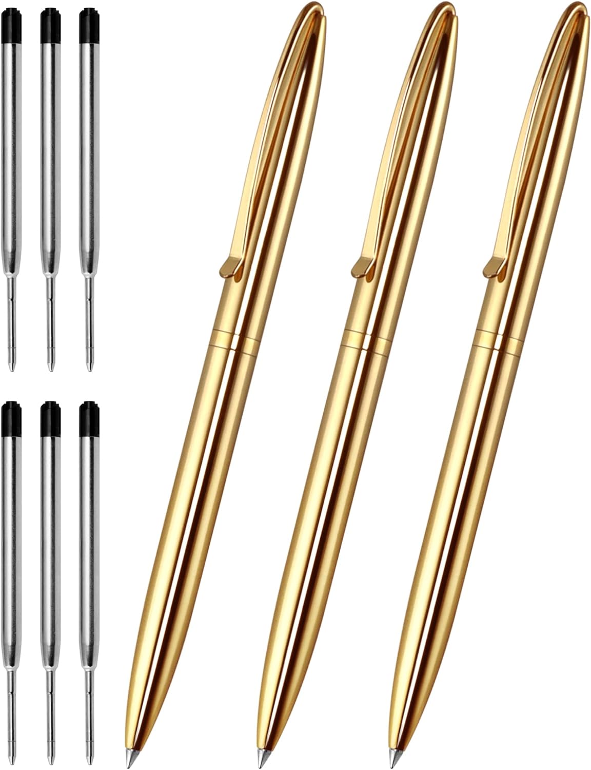 Cambond Retractable Ballpoint Pens,3 Pens with 6 Refills