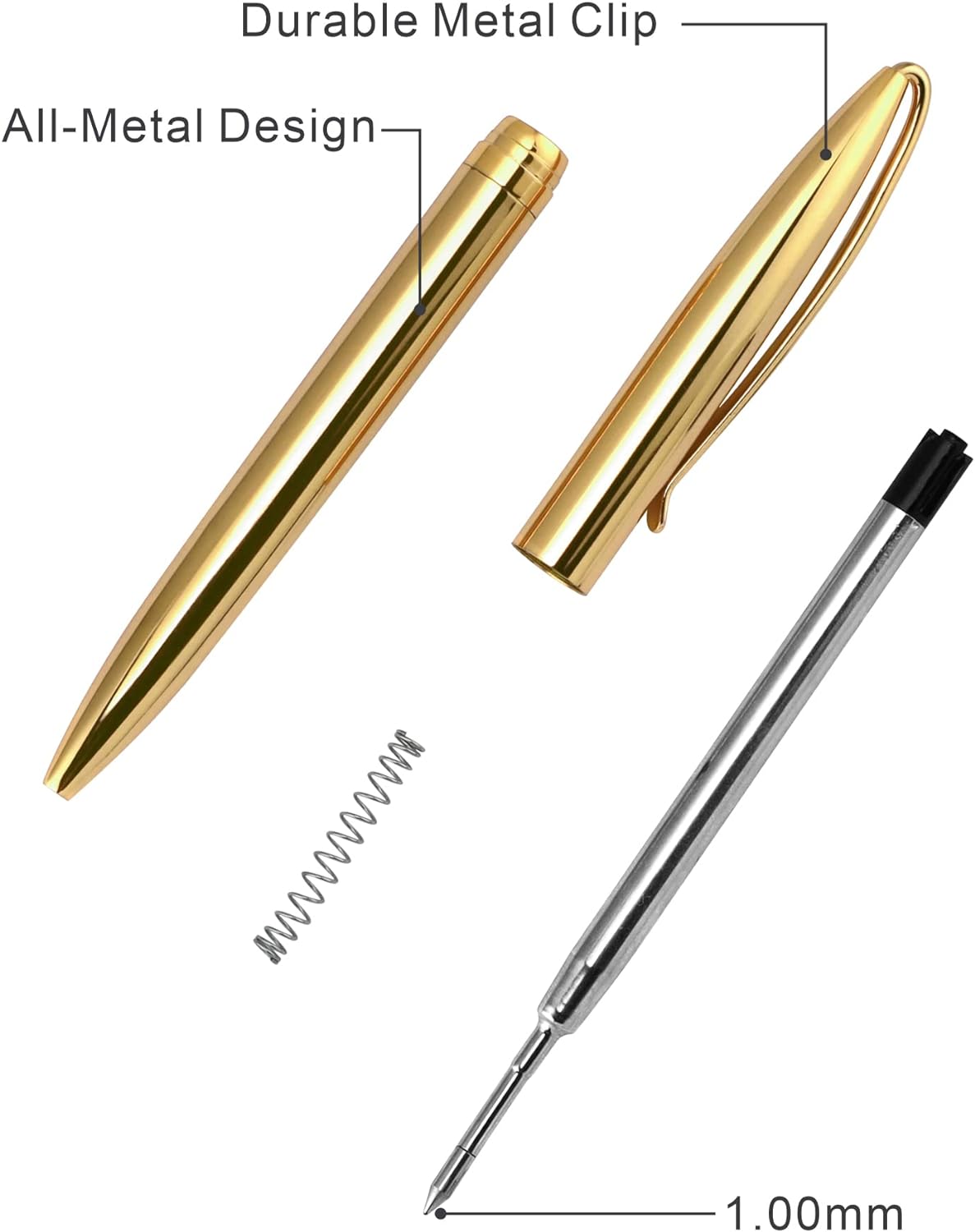Cambond Retractable Ballpoint Pens,3 Pens with 6 Refills