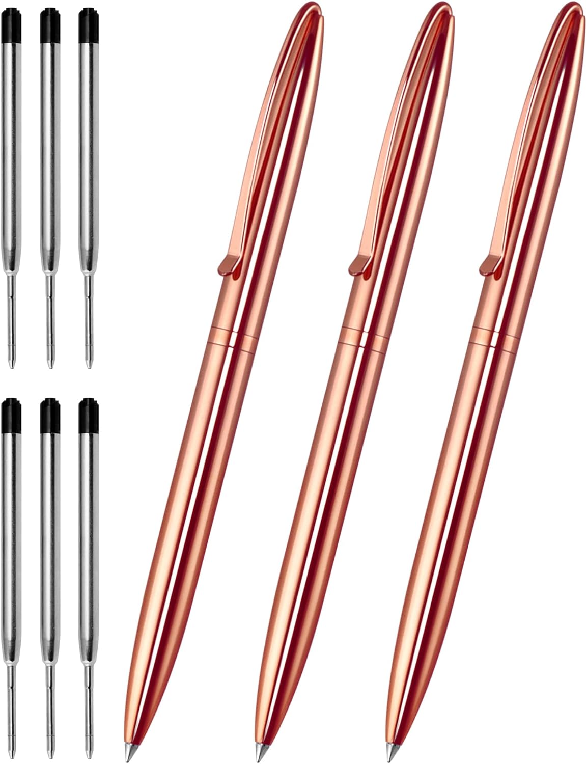 Cambond Retractable Ballpoint Pens,3 Pens with 6 Refills
