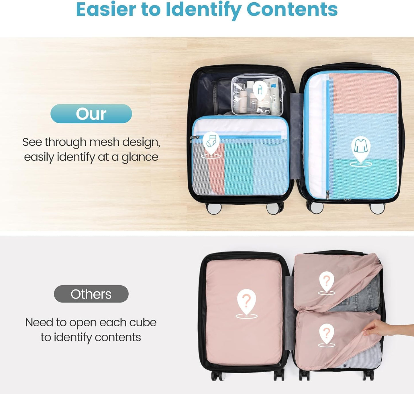 Cambond Mesh Packing Cubes for Suitcase