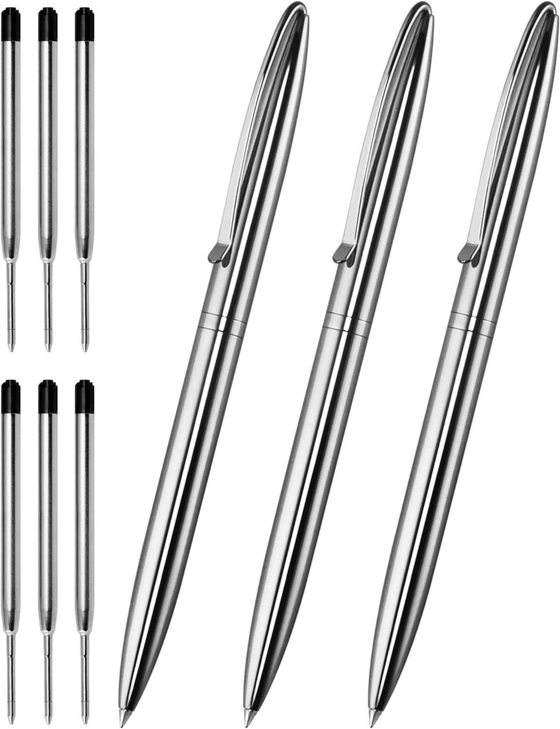 Cambond Retractable Ballpoint Pens,3 Pens with 6 Refills