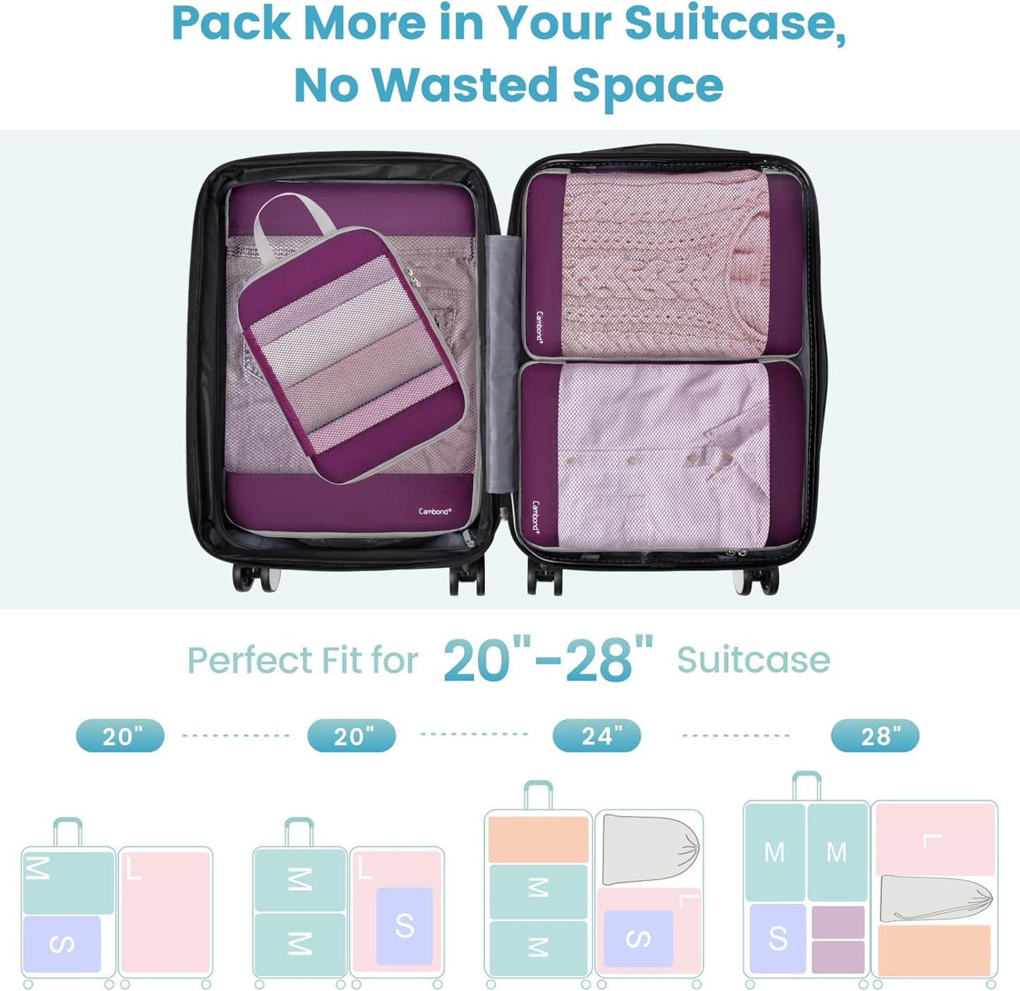 Cambond See Through Mesh Compression Packing Cubes