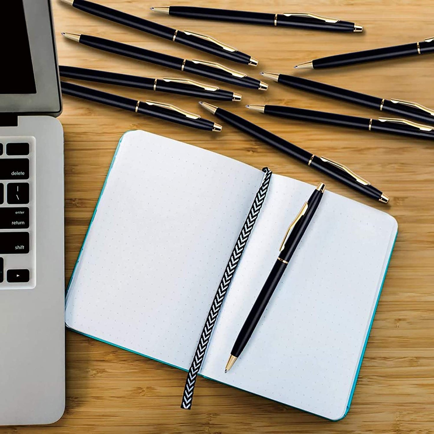 Classic Metal Ballpoint Pens - Black Ink, 1.0mm Medium Point