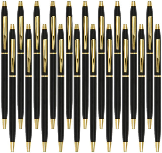Classic Ballpoint Pens - Black Ink, Medium Point (20 Pack)
