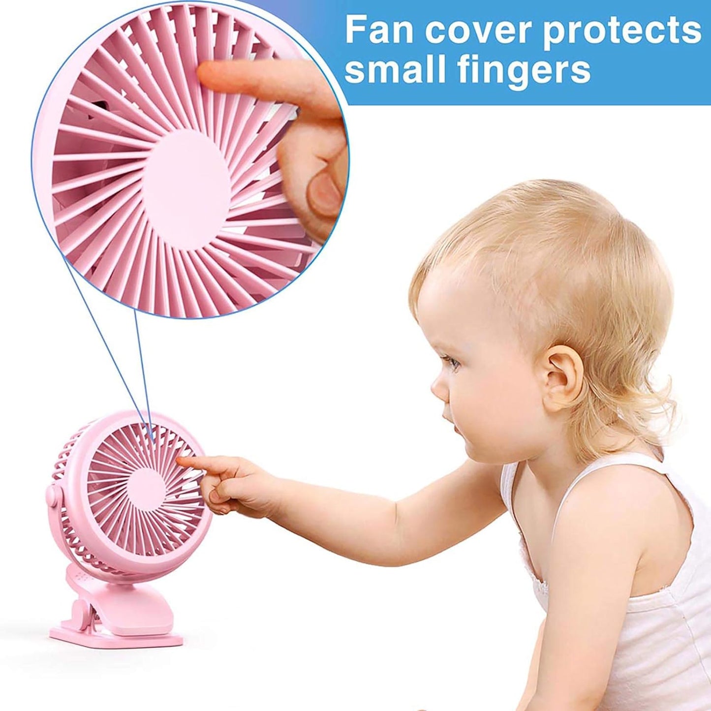 Cambond Baby Stroller Fan Clip Battery Powered Rechargeable Baby Fan