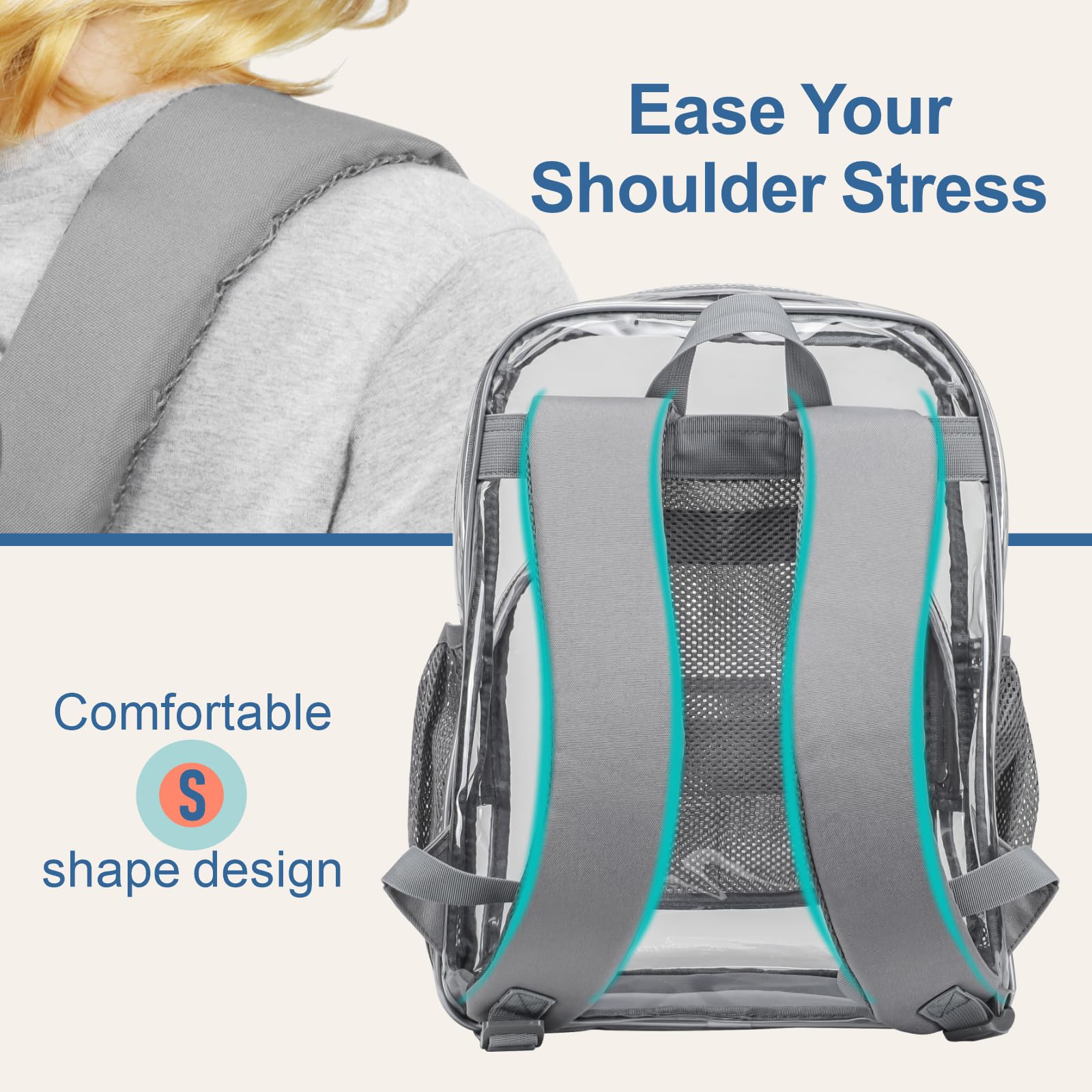 Heavy duty outlet clear backpacks