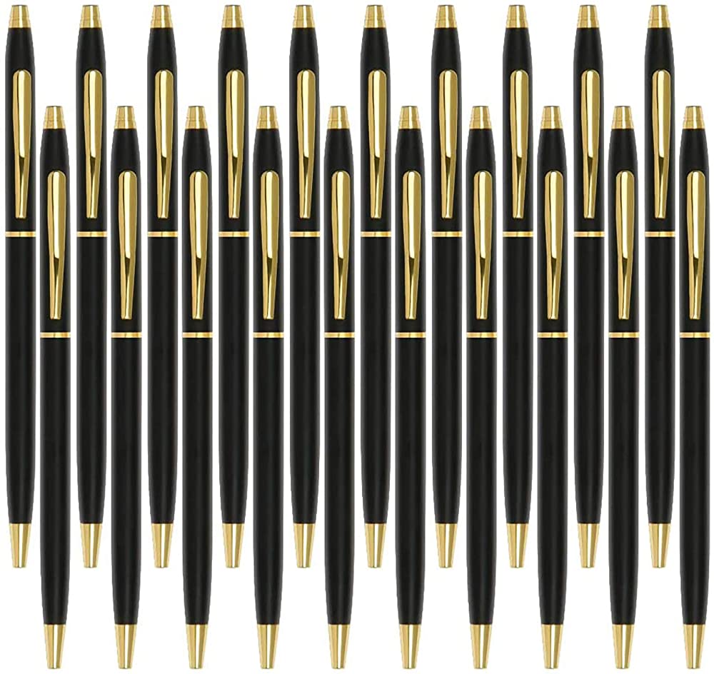 Classic Ballpoint Pens - Black Ink, Medium Point (20 Pack)