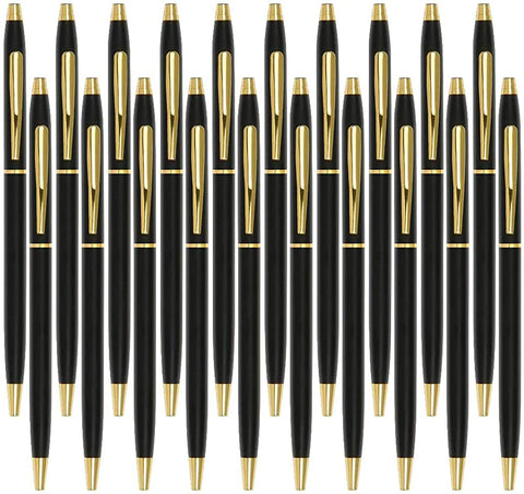 Classic Ballpoint Pens - Black Ink, Medium Point (20 Pack)